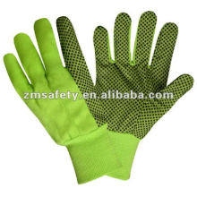 Cotton Canvas Working Garden Glove With PVC Dots